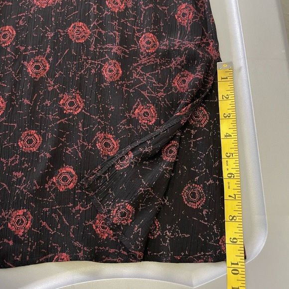 Women’s Romantic Black Gothic Red Ruby Print Sleeveless Midi Shift Dress Large - Picture 11 of 11